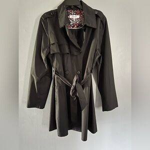 Nine West Black Trench Coat with Belted Waist